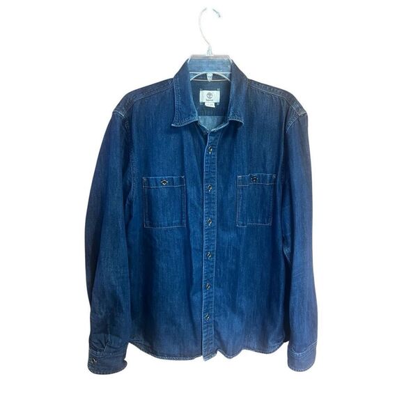 Timberland Men’s Button Down Denim Shirt Sz XL Slim Fit - Picture 1 of 7
